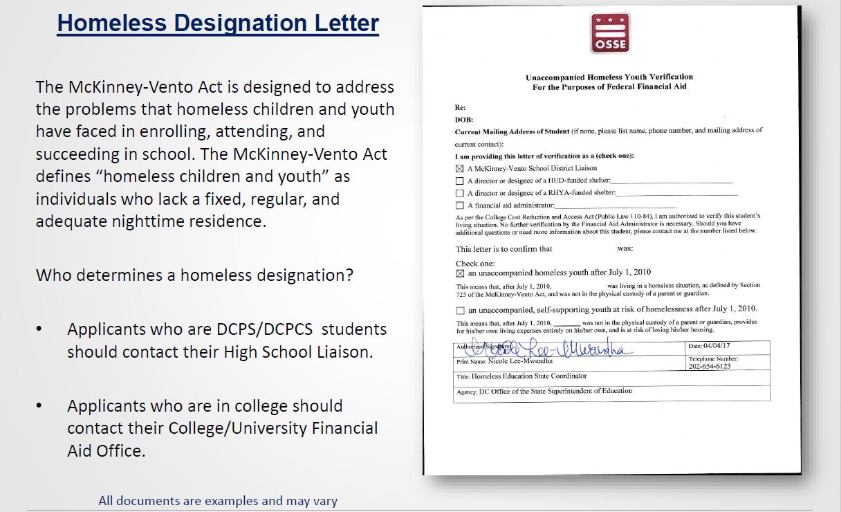 Sample Homeless Verification Letter